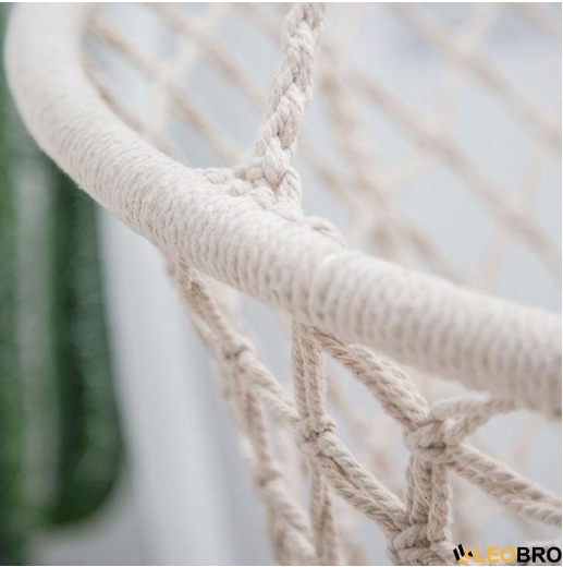 Гойдалка гніздо 110 см плетена FUNFIT Cream (2607) - 9