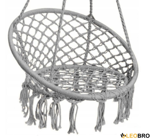 Гойдалка гніздо 110 см плетена FUNFIT Gray (2766) - 2