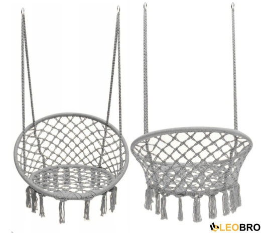 Гойдалка гніздо 110 см плетена FUNFIT Gray (2766) - 4