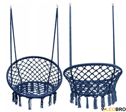 Гойдалка гніздо 110 см плетена FUNFIT Blue (2765) - 4