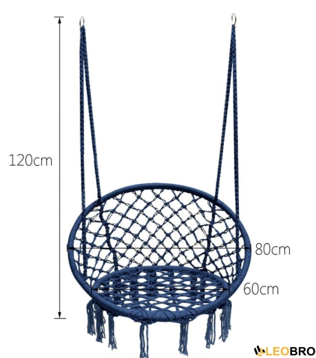 Гойдалка гніздо 110 см плетена FUNFIT Blue (2765) - 7