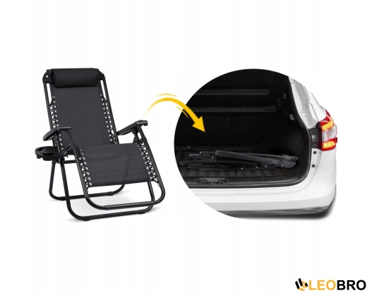 Раскладное кресло шезлонг LEOBRO Zero Gravity Black (LB-ZGC-A1-BLK) - 3