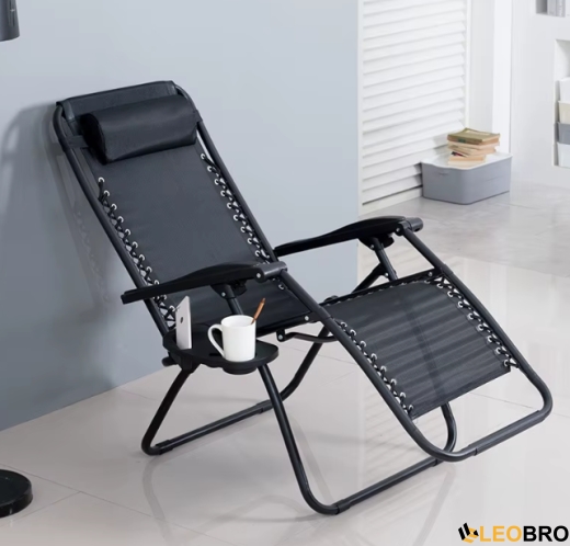 Раскладное кресло шезлонг LEOBRO Zero Gravity Black (LB-ZGC-A1-BLK) - 5