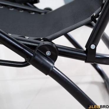 Раскладное кресло шезлонг LEOBRO Zero Gravity Black (LB-ZGC-A1-BLK) - 6