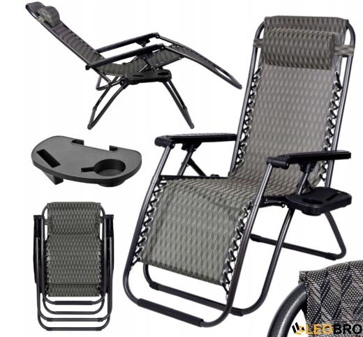 Раскладное кресло шезлонг LEOBRO Zero Gravity Plaid (LB-ZGC-A1-PLD) - 1