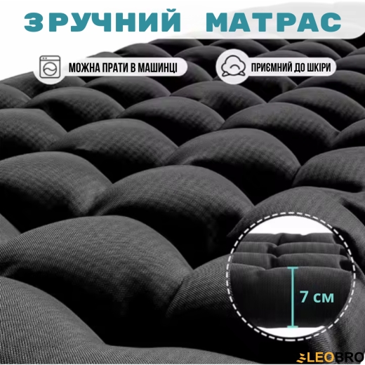 Розкладне крісло шезлонг LEOBRO Zero Gravity Premium Plus Чорне (LB-ZGC-E1-BLK) - 6