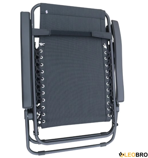 Раскладное кресло шезлонг LEOBRO Zero Gravity Black с козырьком (LB-ZGC-T1-BLK) - 4