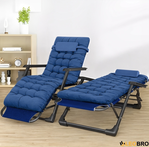 Раскладное кресло кровать с подушкой LEOBRO Темно-синий (LB-FCB-G1-BLU) - 3