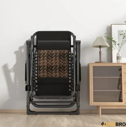 Комплект из 2 шезлонгов Zero Gravity LEOBRO Коричневое плетеное Ротанг (ZGC-S09Х2) - 4