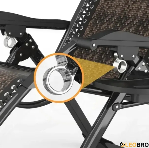 Комплект из 2 шезлонгов Zero Gravity LEOBRO Коричневое плетеное Ротанг (ZGC-S09Х2) - 5