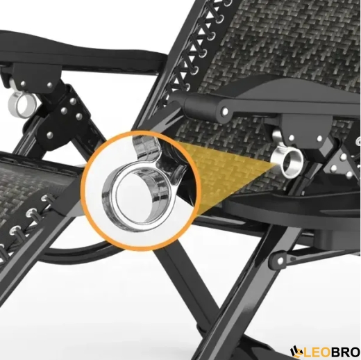 Комплект из 2 шезлонгов Zero Gravity LEOBRO Серое плетеное Ротанг (ZGC-S10Х2) - 3