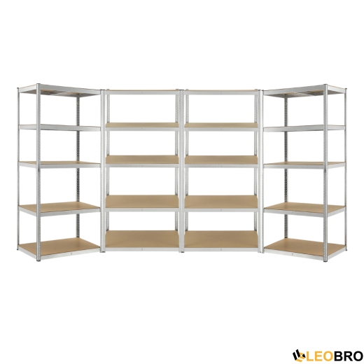 Стелаж з прихованими поличками LEOBRO 180 х 360 х 40 см, 175кг/полиця (LB-R175-GANX4) - 1