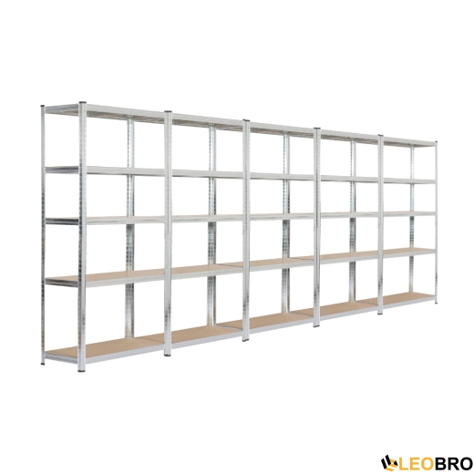 Стелаж з прихованими поличками LEOBRO 180 х 450 х 40 см, 175кг/полиця (LB-R175-GANX5) - 4