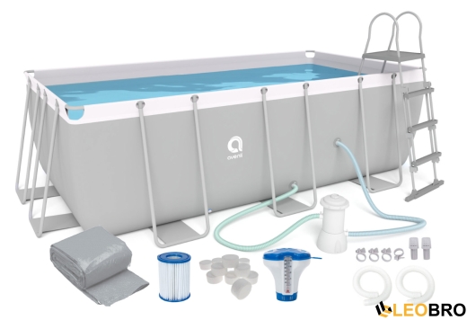 Бассейн каркасный, прямоугольный Avenli 400x207x122 см. 17в1 (2818) - 1