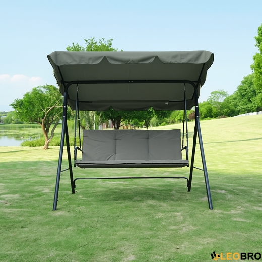 Водонепроникна гойдалка з подушками на 3 особи LEOBRO Сіра - 1