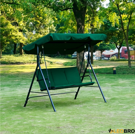 Водонепроникна гойдалка з подушками на 3 особи LEOBRO Зелена - 3