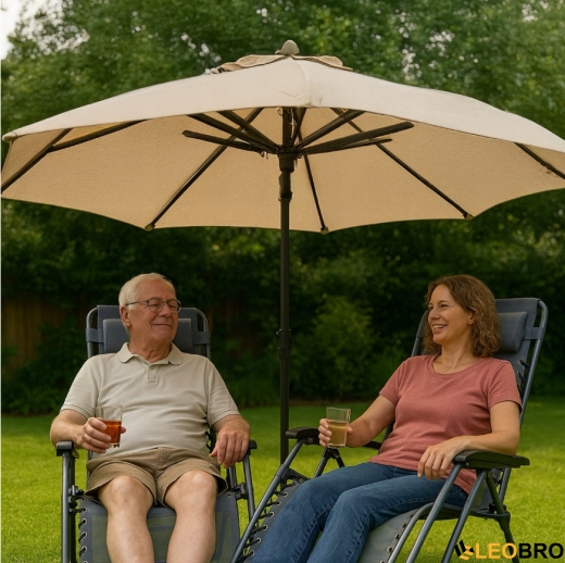 Розкладне крісло шезлонг LEOBRO Zero Gravity Premium Black (LB-ZGC-G2-BLK) - 5