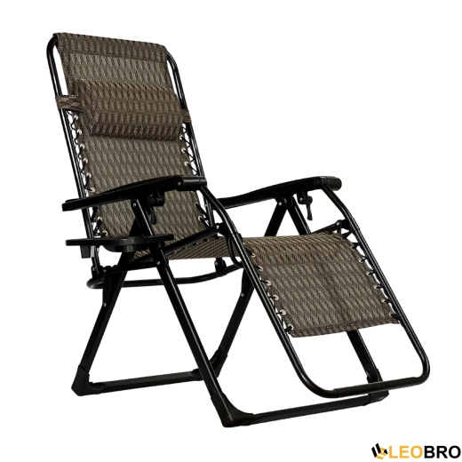 Раскладное кресло шезлонг LEOBRO Zero Gravity Premium Plaid (LB-ZGC-G2-PLD) - 1