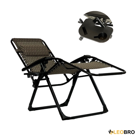 Раскладное кресло шезлонг LEOBRO Zero Gravity Premium Plaid (LB-ZGC-G2-PLD) - 2