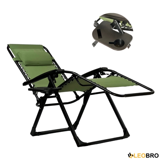 Розкладне крісло шезлонг LEOBRO Zero Gravity Premium Pistachio (LB-ZGC-G2-PST) - 2