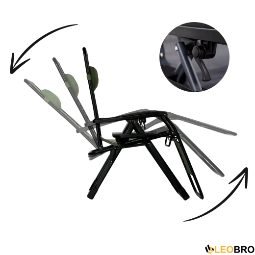 Розкладне крісло шезлонг LEOBRO Zero Gravity Premium Pistachio (LB-ZGC-G2-PST) - 3