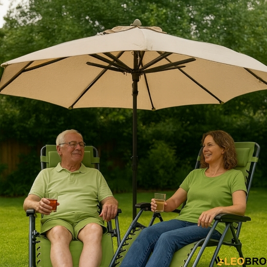 Розкладне крісло шезлонг LEOBRO Zero Gravity Premium Pistachio (LB-ZGC-G2-PST) - 5