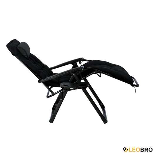 Розкладне крісло шезлонг LEOBRO Zero Gravity Premium Plus Black (LB-ZGC-K2-BLK) - 3