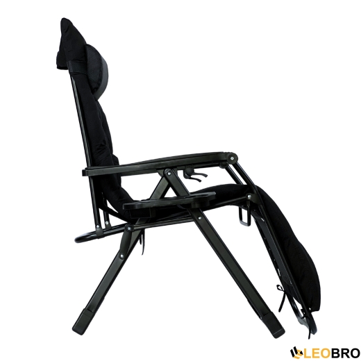 Розкладне крісло шезлонг LEOBRO Zero Gravity Premium Plus Black (LB-ZGC-K2-BLK) - 4