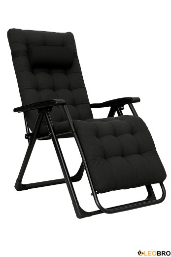 Розкладне крісло шезлонг LEOBRO Zero Gravity Premium Plus Black (LB-ZGC-K2-BLK) - 7