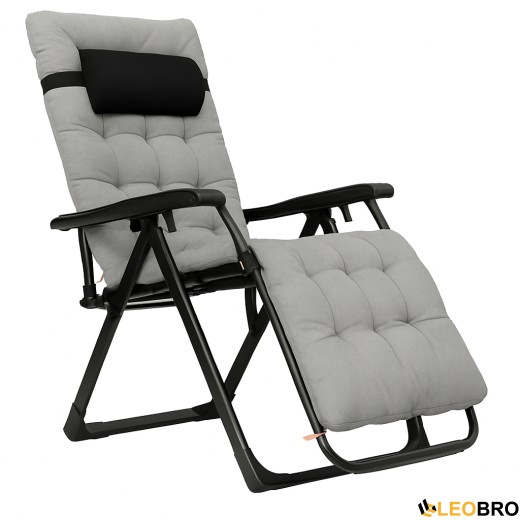 Розкладне крісло шезлонг LEOBRO Zero Gravity Premium Plus Grey (LB-ZGC-K2-GRY) - 5