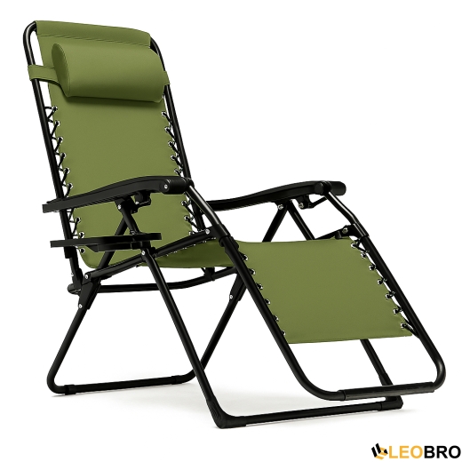 Розкладне крісло шезлонг LEOBRO Zero Gravity Pistachio (LB-ZGC-F1-PST) - 1