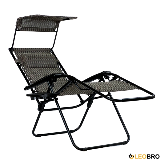 Розкладне крісло шезлонг з козирком LEOBRO Zero Gravity Plaid (LB-ZGC-H1-PLD - 2