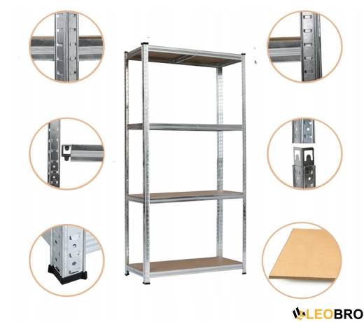 Стелаж LEOBRO Premium 180 х 90 х 30 см, 175кг/полиця, 4 полиці (LB-R101) - 7