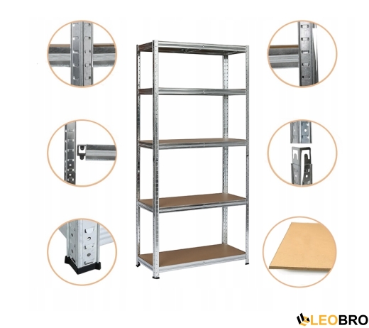 Стелаж LEOBRO Premium 180 х 90 х 30 см, 200кг/полиця, 5 полиць (LB-R105) - 4