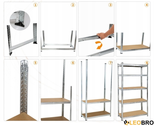 Стелаж LEOBRO Premium 180 х 90 х 30 см, 200кг/полиця, 5 полиць (LB-R105) - 6