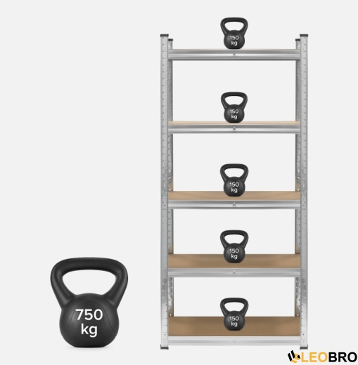 Стелаж LEOBRO Premium 150 х 70 х 30 см, 150кг/полиця, 5 полиць (LB-R110) - 3