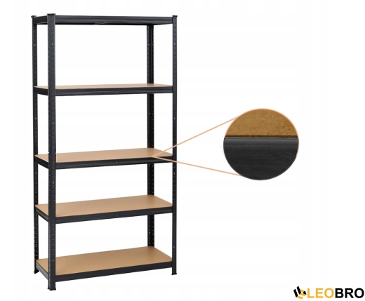 Стеллаж LEOBRO Premium Black 180 х 90 х 30 см, 175кг/полка, 5 полок (LB-R114) - 1