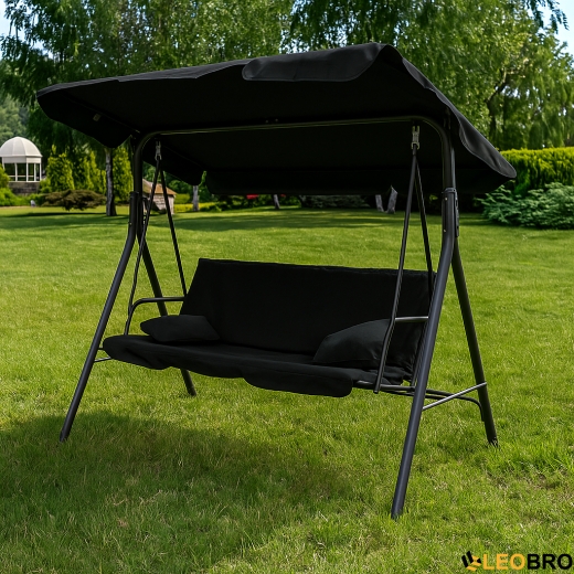 Гойдалка з подушками на 3 особи LEOBRO Black - 1