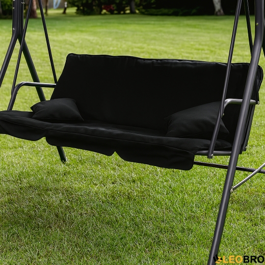 Гойдалка з подушками на 3 особи LEOBRO Black - 3