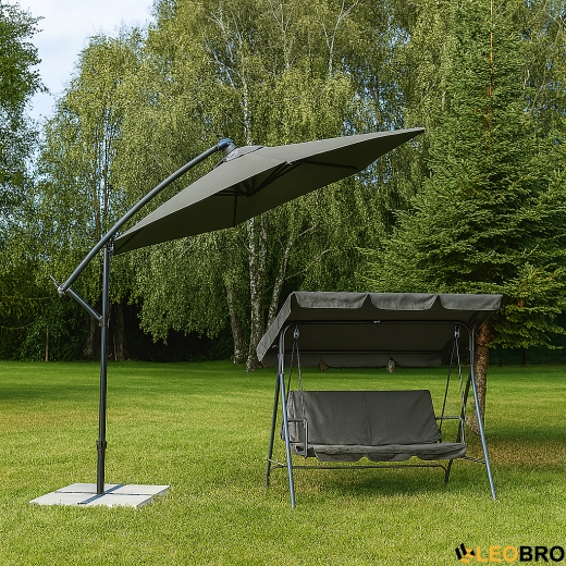 Гойдалка з подушками на 3 особи LEOBRO Grey - 2