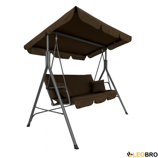 Гойдалка з подушками на 3 особи LEOBRO Brown - 1