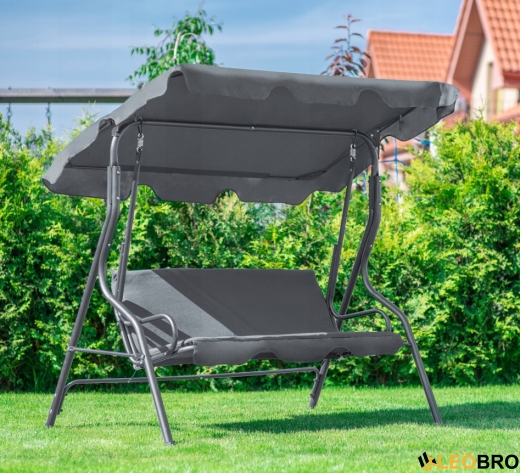 Гойдалка з подушками на 3 особи LEOBRO Relax Grey - 1