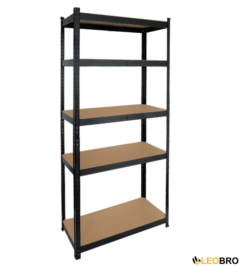 Стелаж LEOBRO Black 150 х 70 х 30 см, 175кг/полиця, 5 полиць (LB-R117) - 1