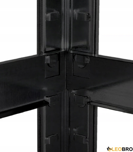 Стелаж LEOBRO Black 150 х 70 х 30 см, 175кг/полиця, 5 полиць (LB-R117) - 4