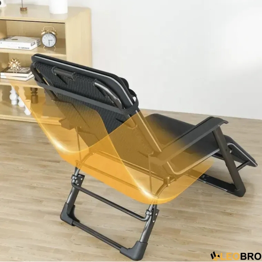 Розкладне крісло ліжко з подушкою LEOBRO Темно-сіре (LB-FCB-G2-BLK) - 3