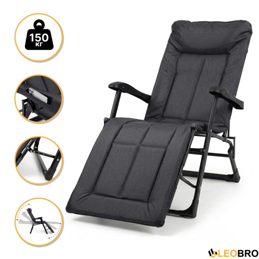 Раскладное кресло кровать со встроенным матрасом LEOBRO Black (LB-FCB-G3-BLK) - 16