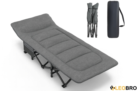 Туристична похідна розкладачка з вбудованим матрацом LEOBRO Grey (LB-CC-K1-GRY) - 1