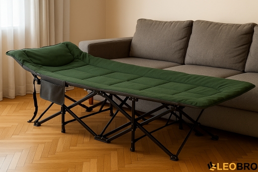 Туристическая походная раскладушка со встроенным матрасом LEOBRO Green (LB-CC-K1-GRN) - 2