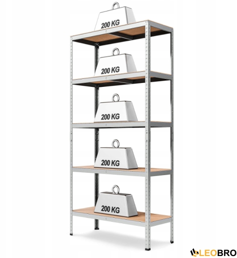 Стелаж LEOBRO Premium 200 х 90 х 40 см, 200кг/полиця, 5 полиць (LB-R122) - 2