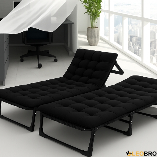 Розкладне ліжко (розкладачка) з матрацом і подушкою LEOBRO Black (LB-FB-A1-BLK) - 2